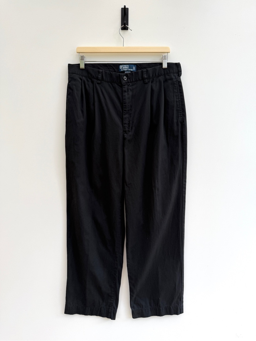 Polo Ralph Lauren Pleated Relaxed Fit Chinos Mens W34 Black